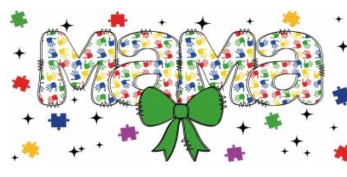 Mama With Green Bow Decal