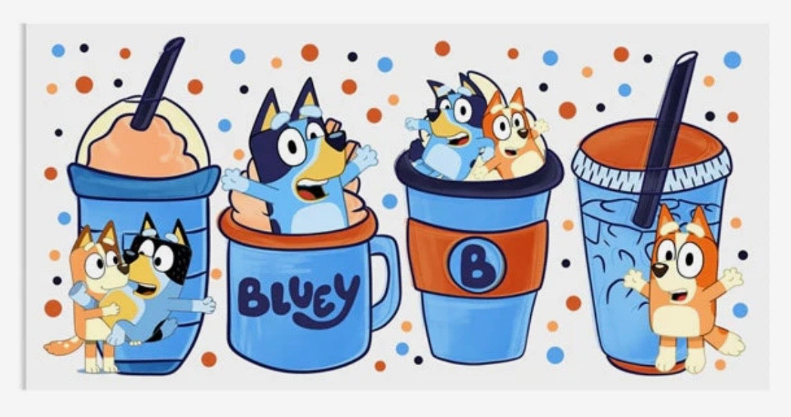 Bluey In Coffee Cup Decal