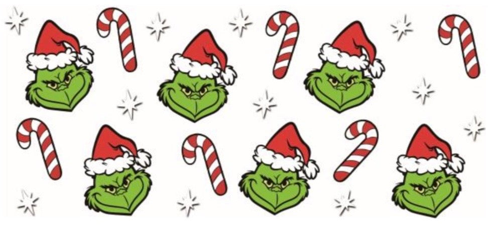 Grinch With Candy Canes Decal