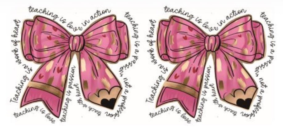 Pink Pencil Bow Decal