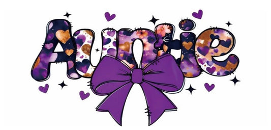 Auntie Purple Bow Decal