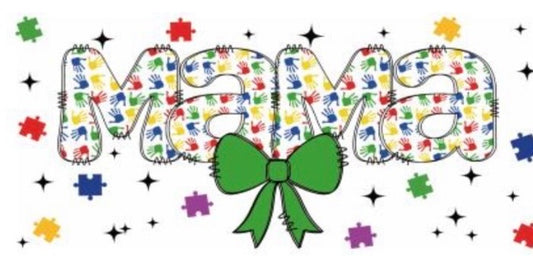 Mama With Green Bow Decal