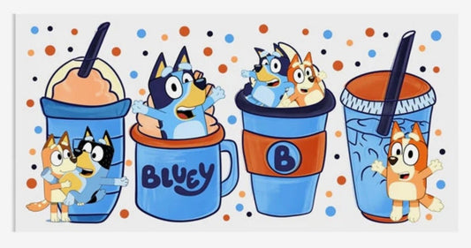 Bluey In Coffee Cup Decal