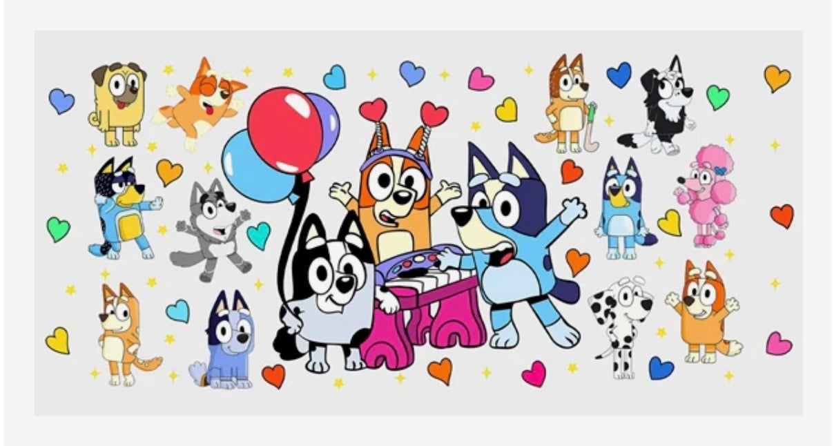 Bluey Friends And Hearts Decal