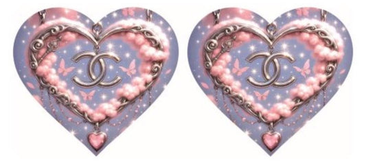 Coco Chanel Purple and Pink Heart Decal