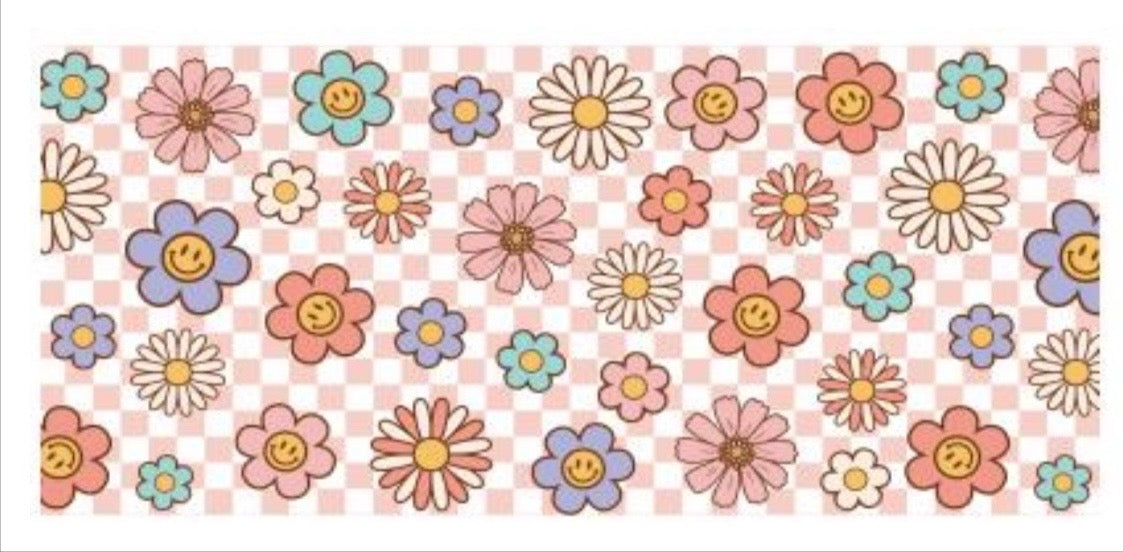 Smiley Face Flowers Decal