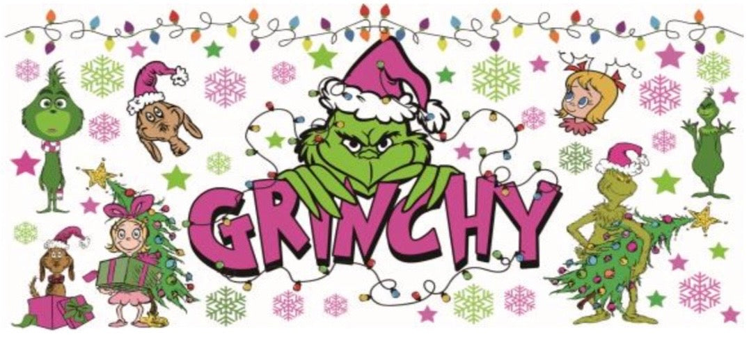 Grinch With Lights Decal