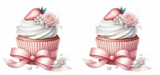 Pink Strawberry Cupcake Decal