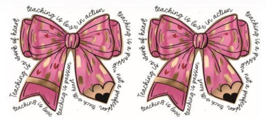Pink Pencil Bow Decal