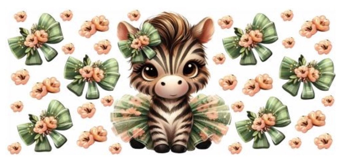 Zebra With Bows Decal